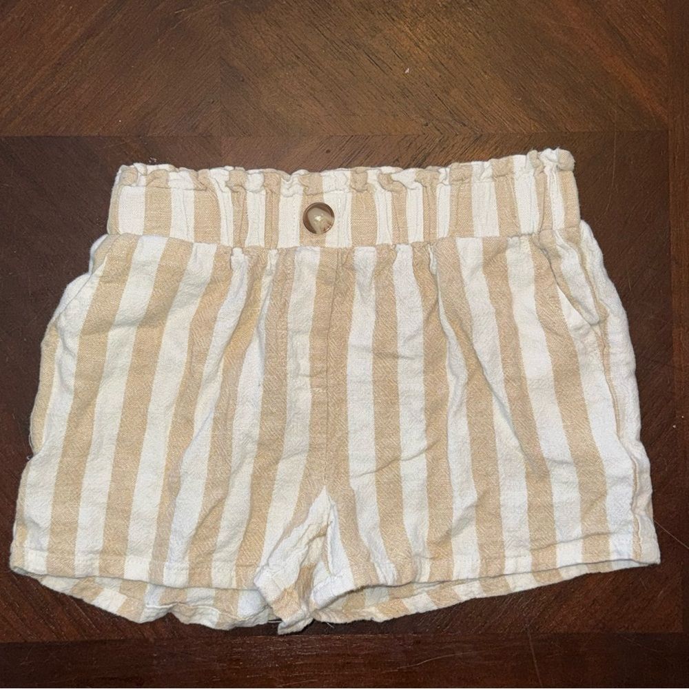 Primark size 4/5 years Tan and White Striped Shorts